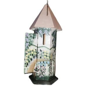 Vintage Butterfly House Beautiful Floral Art painted wood design kept indoors